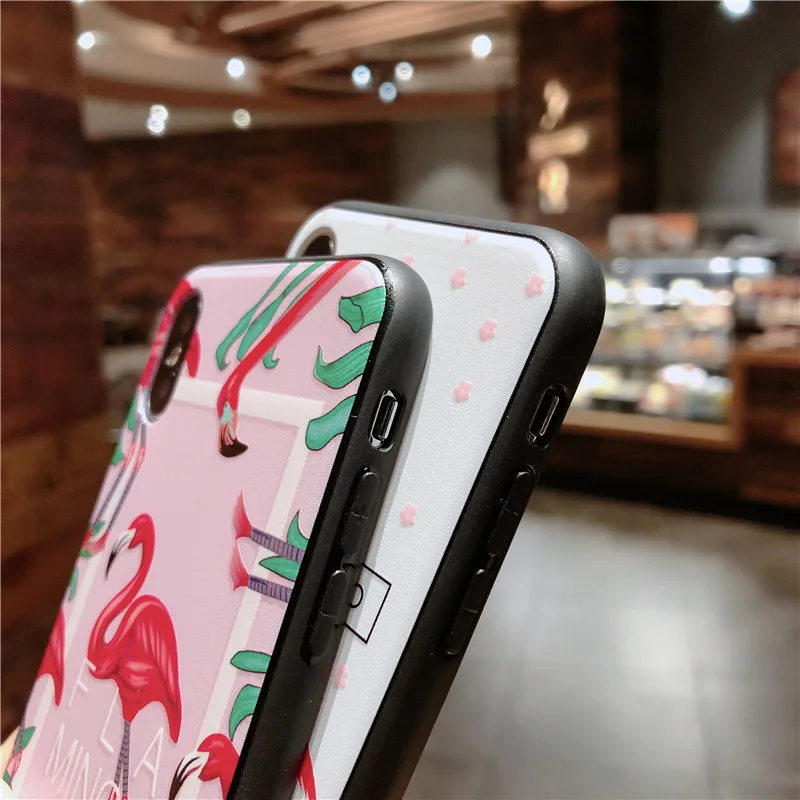 Милые животные чехол для iPhone X XS max XR 6 6s 7 8 плюс Чехол письмо Фламинго Роскошные XSmax