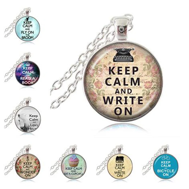Сохраняйте спокойствие и пишите на кулонах ожерелье писателя Цитата Ювелирных