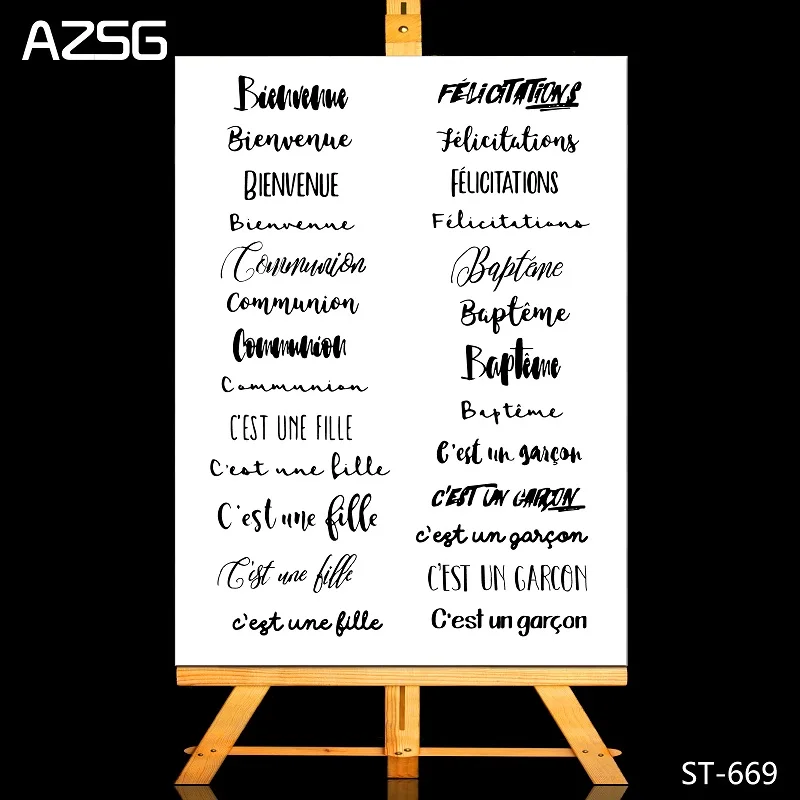 

AZSG French Language Series Clear Stamps/Seal For DIY Scrapbooking Decorative Card Making Craft Fun Decoration Supplies