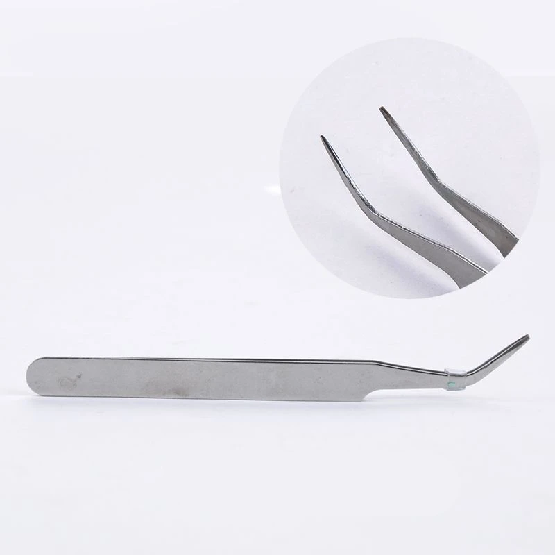 Sliver Curved Много видов пинцетов из нержавеющей стали, изогнутые прямые головки, Угловая головка, наклейки для ногтей, накладные ресницы, щипцы для макияжа, инструмент для раскрашивания - Цвет: Sliver Curved