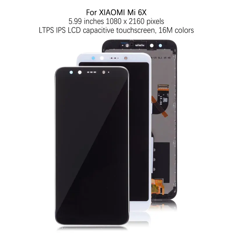 Дисплей для XIAOMI Mi A2 6X LCD в сборе с тачскрином на рамке Оригинал 5.99'' черный