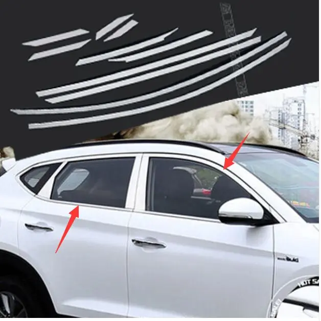Подходит для HYUNDAI TUCSON 2016 2017 верхний порог окна хромированная отделка подкладка