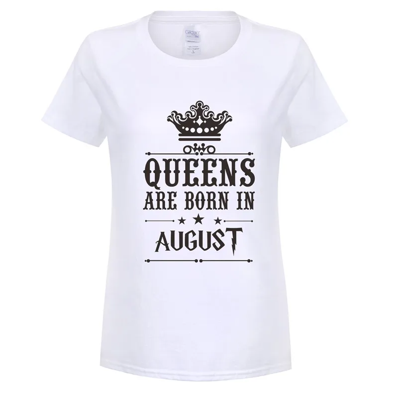 Omnitee подарок на день рождения Queens родились в августе футболка хлопковые топы