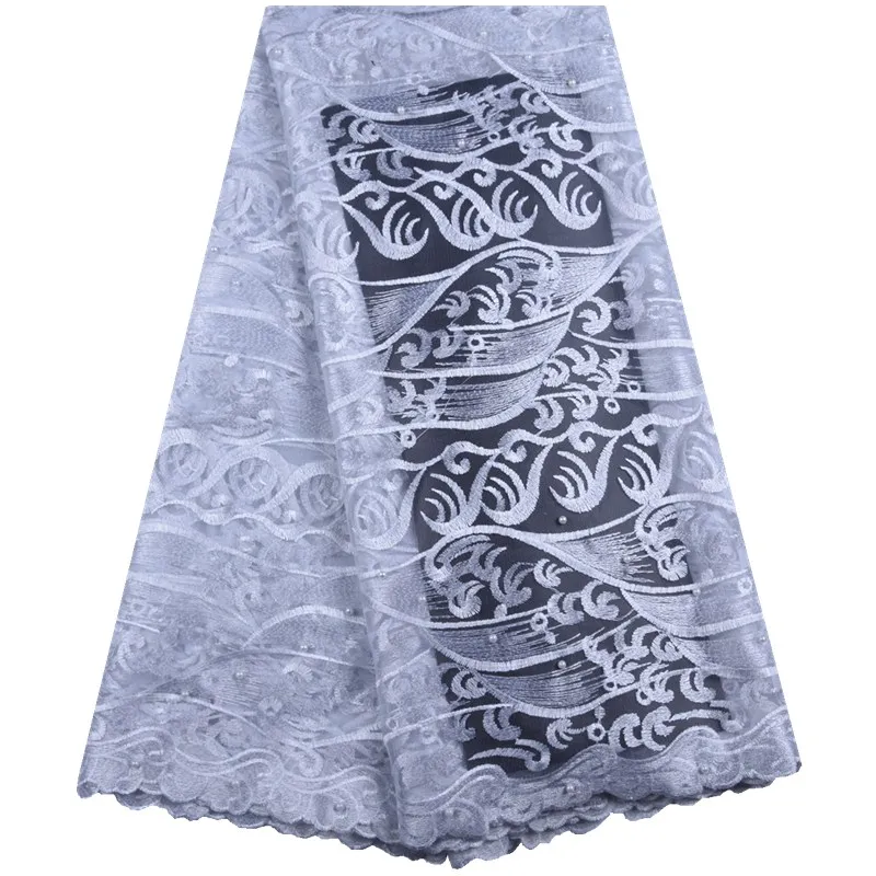 Новейшие Серые Африканские кружева ткань 2019 нигерийские с камнями высокое
