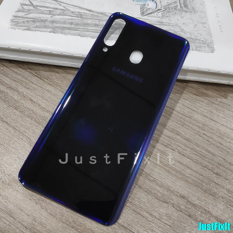 Синий Замените крышку аккумулятора для SAMSUNG Galaxy A60 SM-A605F A605 SM-A605F задняя крышка батарейного отсека дверной чехол для задней части телефона - Цвет: Синий