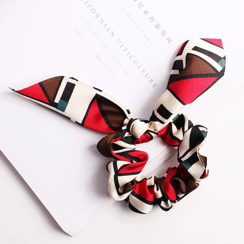 Vintage Women Headwear Turban DIY Bow Streamers Hair Scrunchies Ribbon Ties Horsetail Head Wrap Accessories | Украшения и