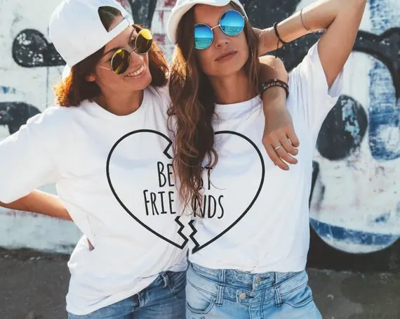 

Sugarbaby Best Friends Couple T shirt Matching Couple Shirts Best Girls Summer Fashion T-shirt Bff Tumblr Tops Besties Bff Gift