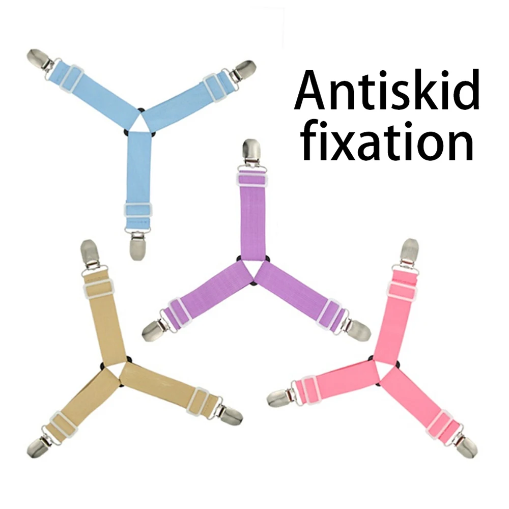 

4Pcs Adjustable Triangle Bed Sheet Fasteners Purple