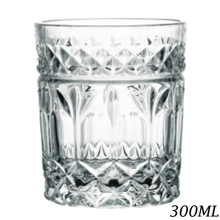 Clover pattern 300ml Стеклянные стаканы для чая, 6 шт., прозрачные питьевые стаканчики, 300 мл, 400 мл, гравировка, утолщенные термостойкие стаканы для молока и воды - Цвет: Clover pattern 300ml
