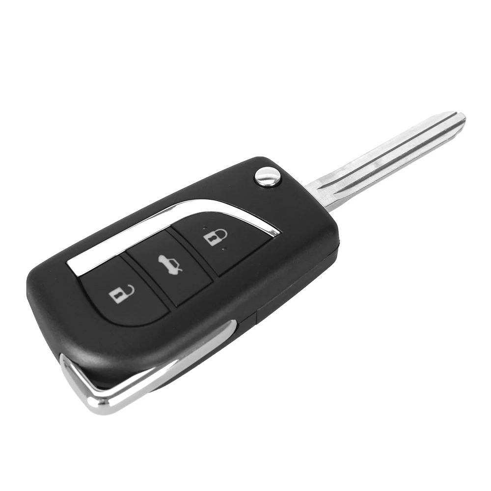 Раскладной флип чехол KEYYOU Cut/Uncut TOY43 с 3 кнопками для Toyota Levin Camry Reiz Highlander Corolla|Ключ от