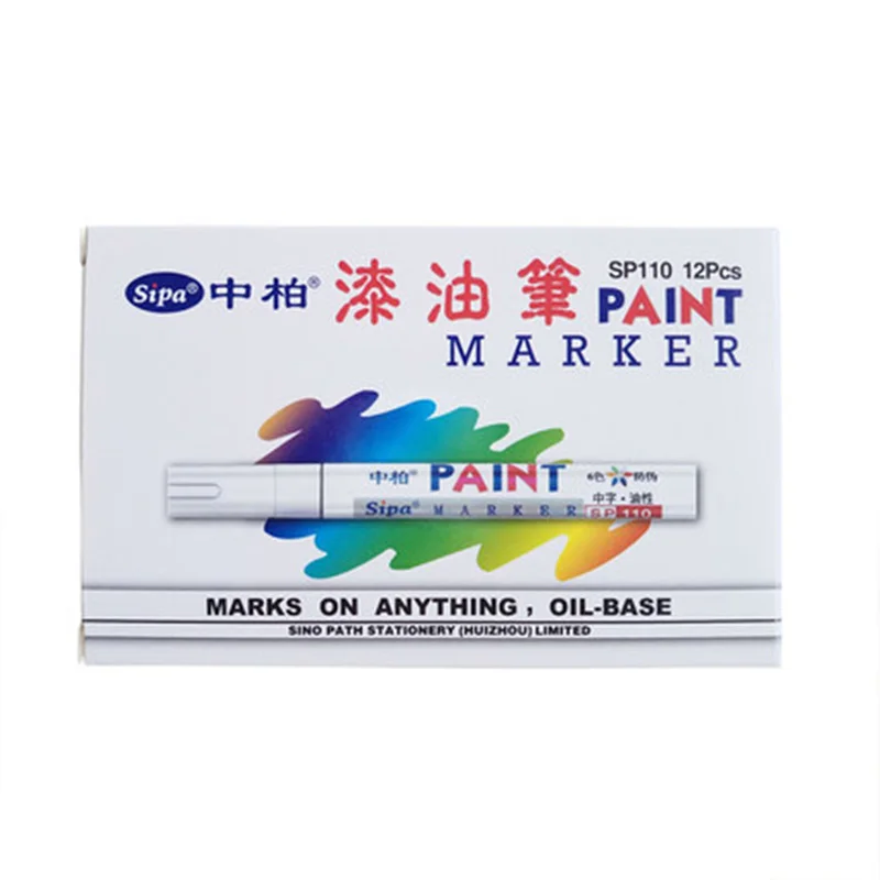 

Art Marker Paint Marker 12 pcs/lot 12colors 1mm Mark on Anything Glass/Metal/Wood/Stone/Cloth/Car Tire