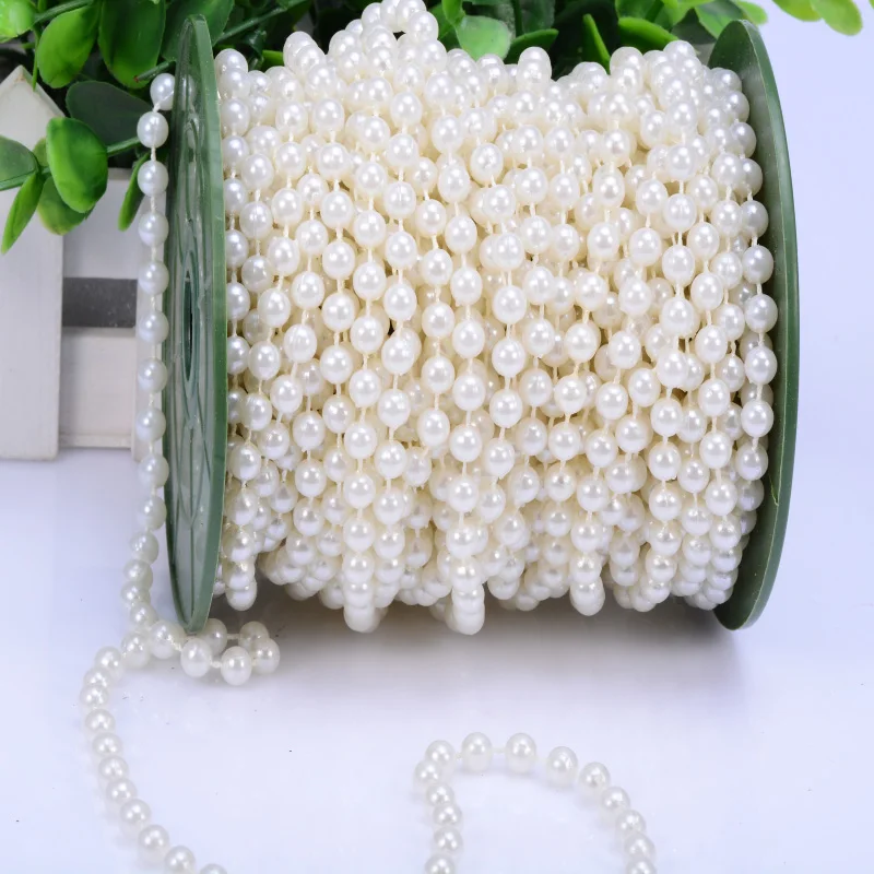 4 мм круглые бусины хлопковый шнур 40 м пластиковые искусственные жемчужины