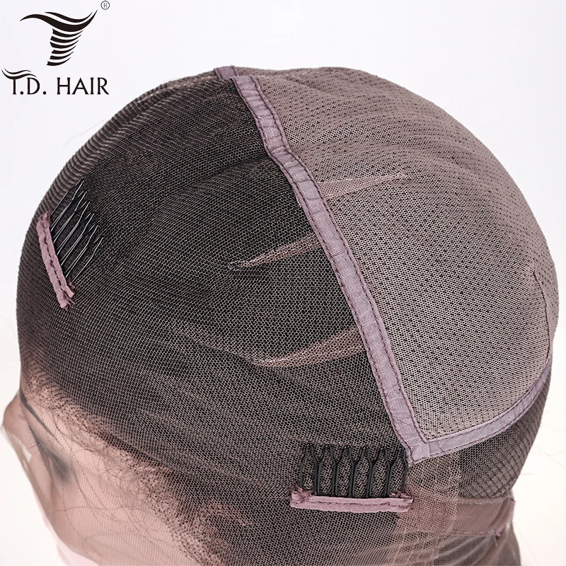 Tdhair 150% плотность 10 24 дюйма прямые парики из натуральных волос предварительно