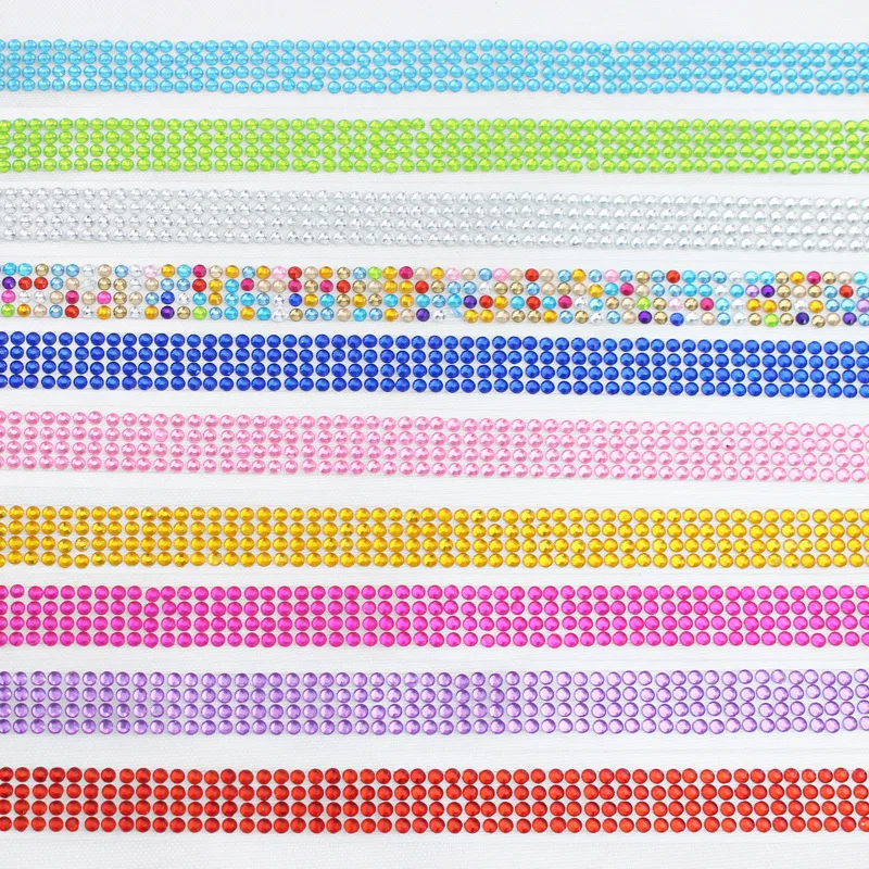 50 см Модные прозрачные цветные акриловые самоклеящиеся стразы клейкая лента для