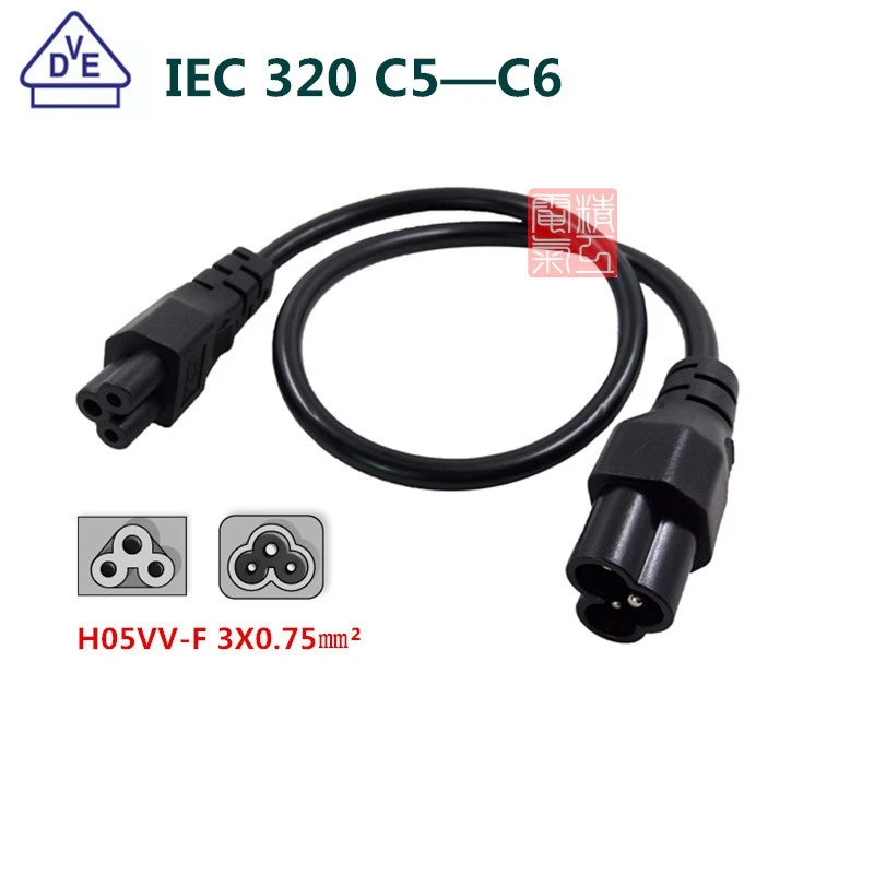 IEC320 C5 в C6 IEC 320 короткий шнур цифровые продукты портативное преобразование