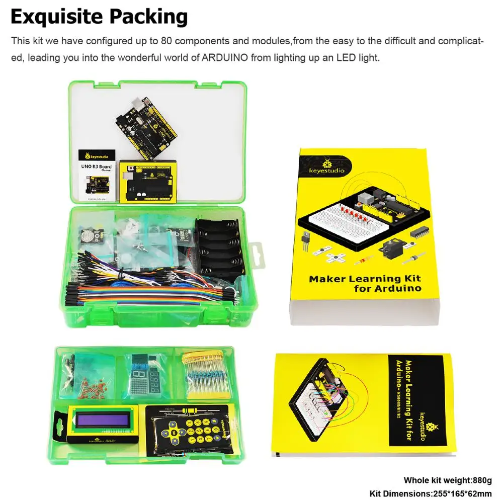 Keyestudio Maker Starter kit/Обучающий набор с UNOR3 для образовательного проекта Arduino +