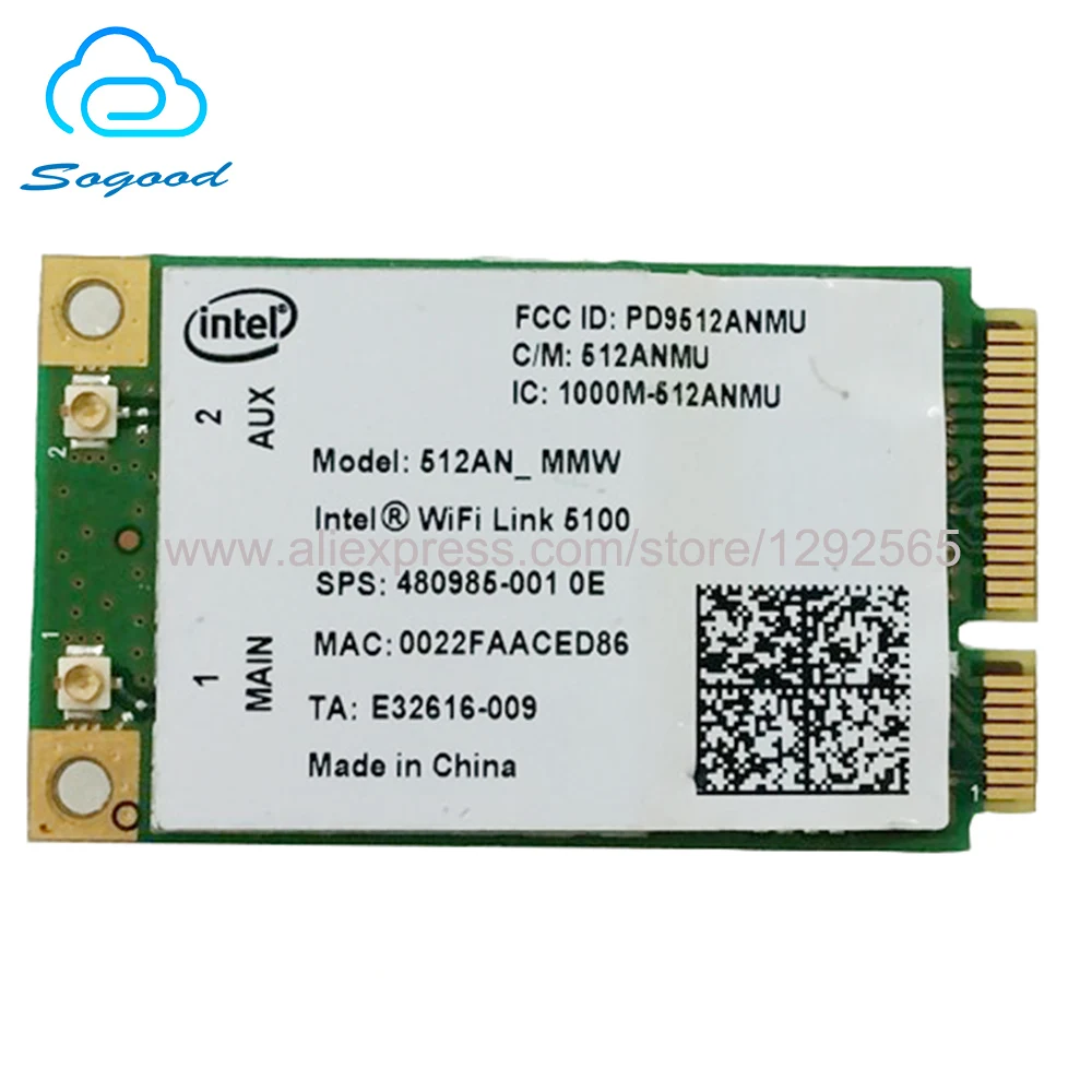 Беспроводная карта для Intel WiFi Link 5100 512an mw 300 Мбит/с Mini PCI E 2 4G и 5G 802.11a/g 802.11n сетевая HP