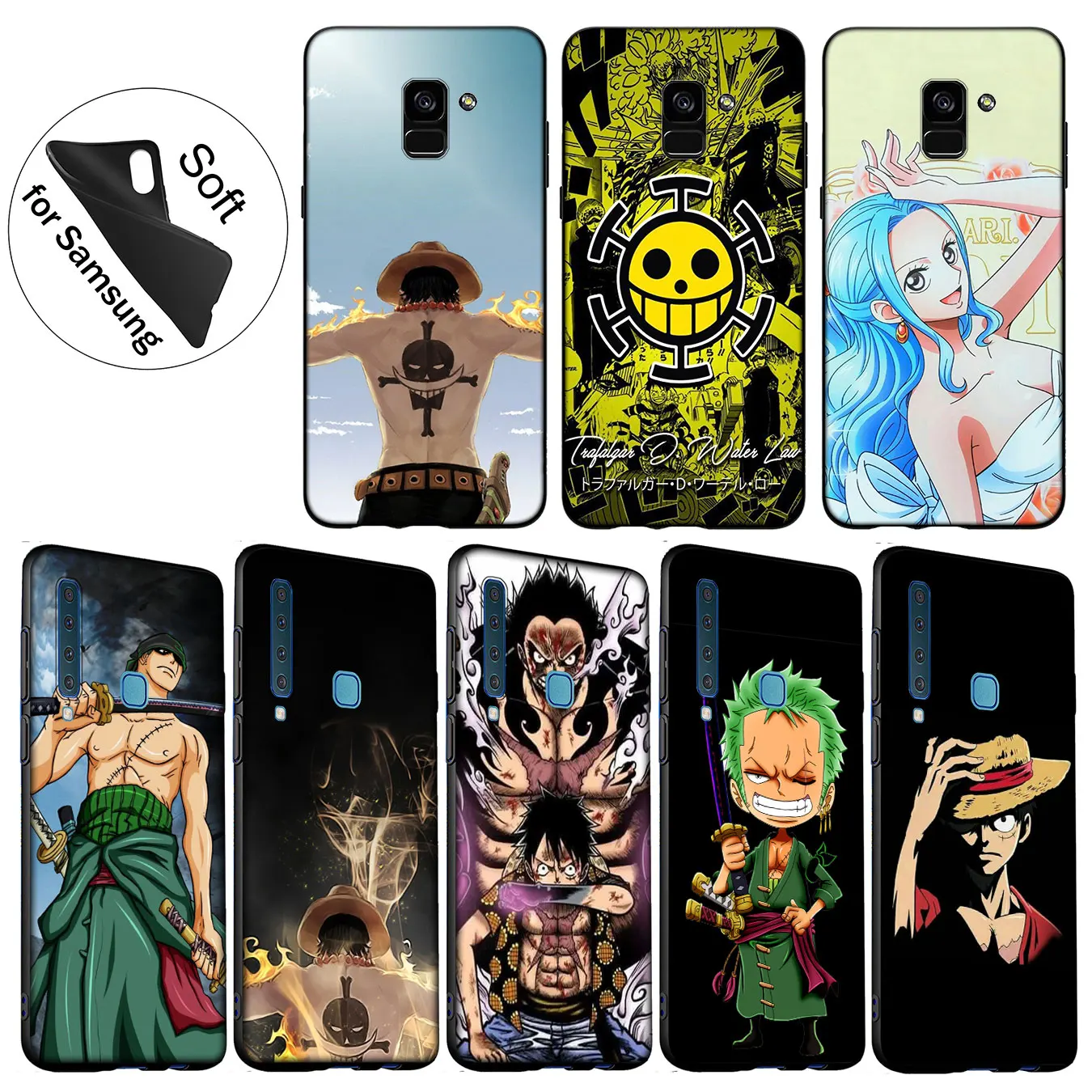 IYICAO Цельный Мягкий силиконовый чехол luffy для Samsung Galaxy A6 Plus A9 A8 A7 2018 A3 A5 2016 2017 черные