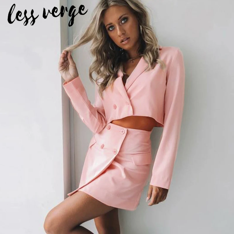 Lessverge костюм из двух частей розовое пикантное платье-блузка Женские однотонные