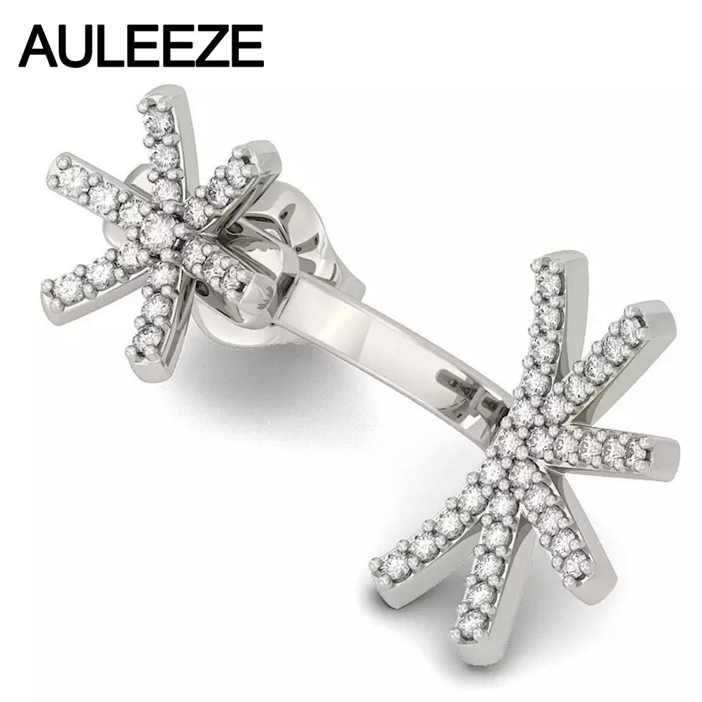 Женские серьги с натуральным бриллиантом двойного назначения в виде цветка 14 к 585