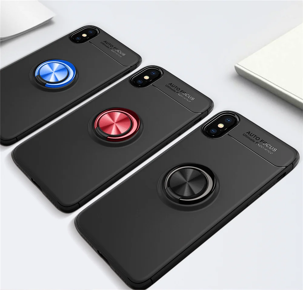 Чехол для iPhone XR автомобильный держатель Магнитный Скрытая Kickstand кольцо кронштейн