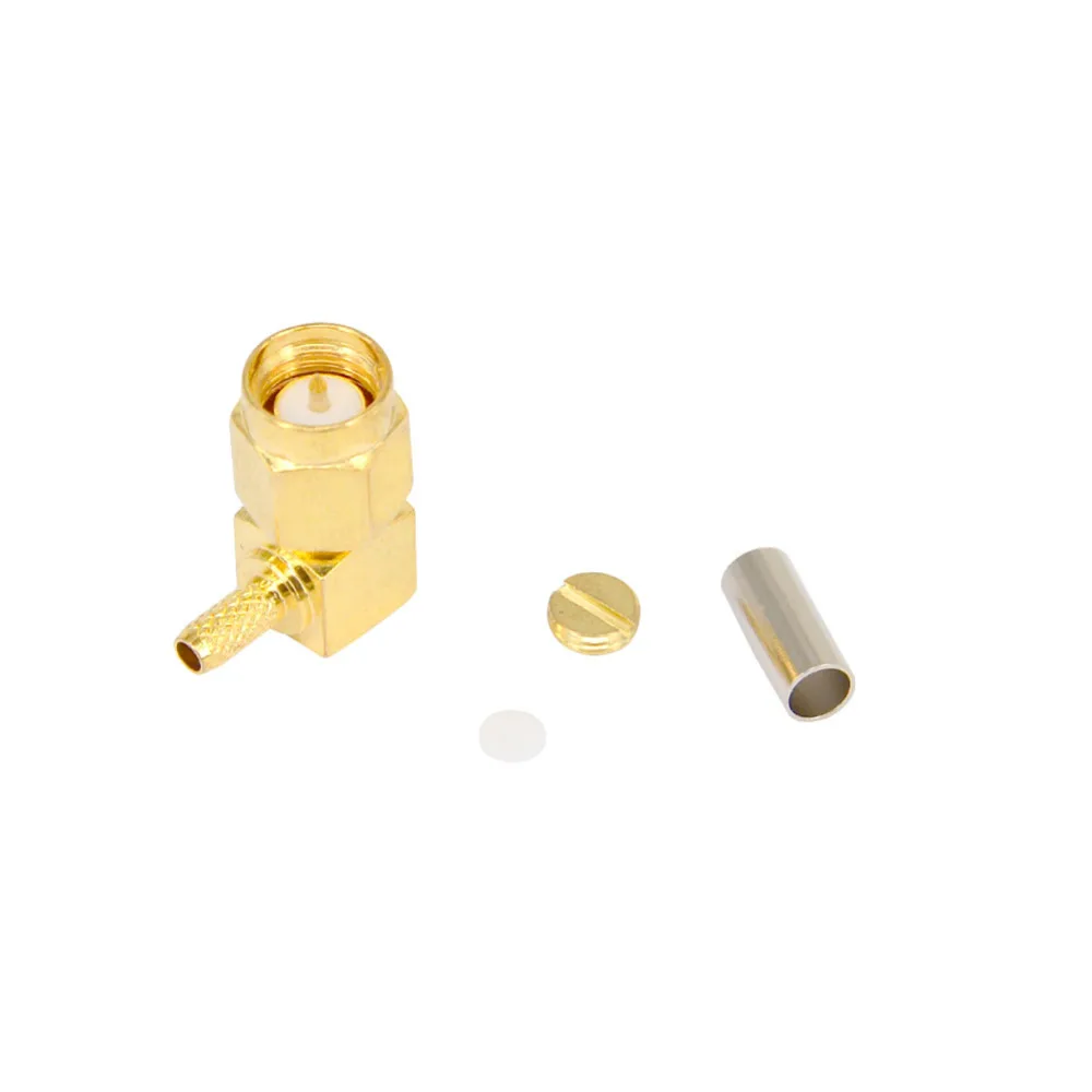 SMA RG174 RG316 LMR100 10 шт. штекер 90 градусов кабель с прямым углом радиочастотный