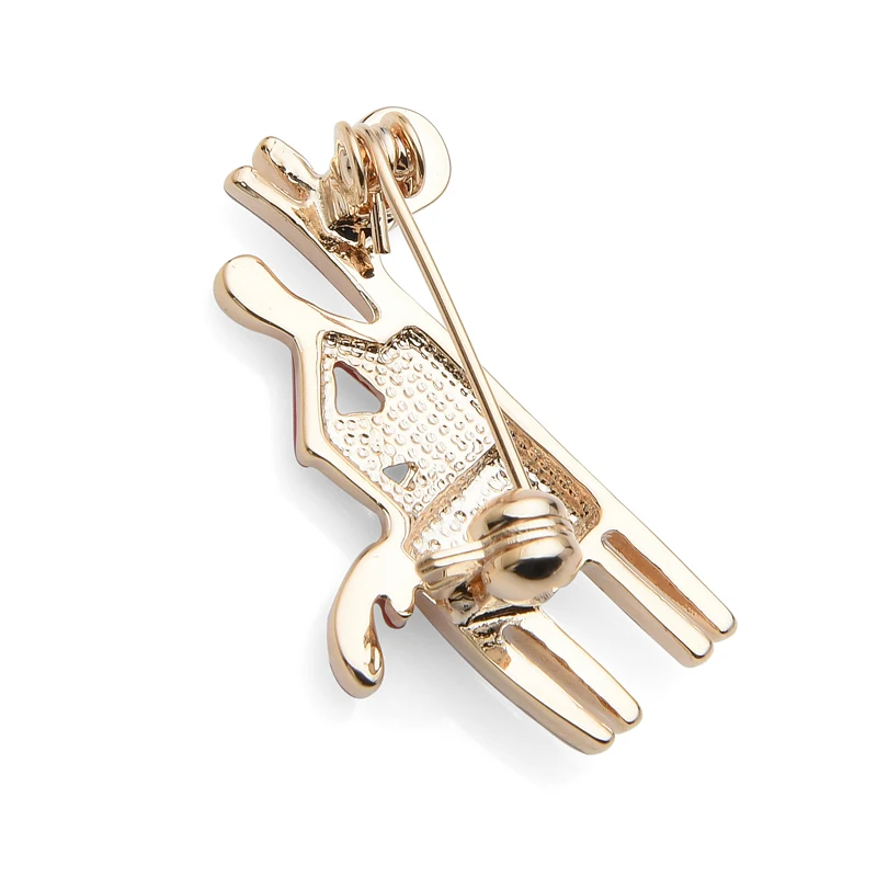 

Wuli&Baby Thinking Man Sitting on a Horse Enamel Cute Brooch Pins For Women Original Brooches Gift