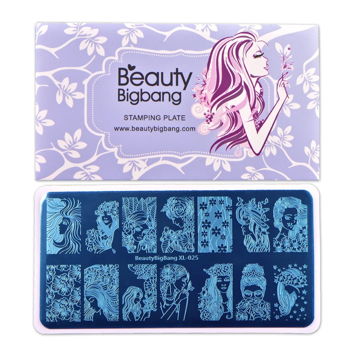 BeautyBigBang штамповочный трафарет для ногтей Красивая Девушка Цветочный образ ногтей штамп для ногтей штамповочные пластины BBB XL-025