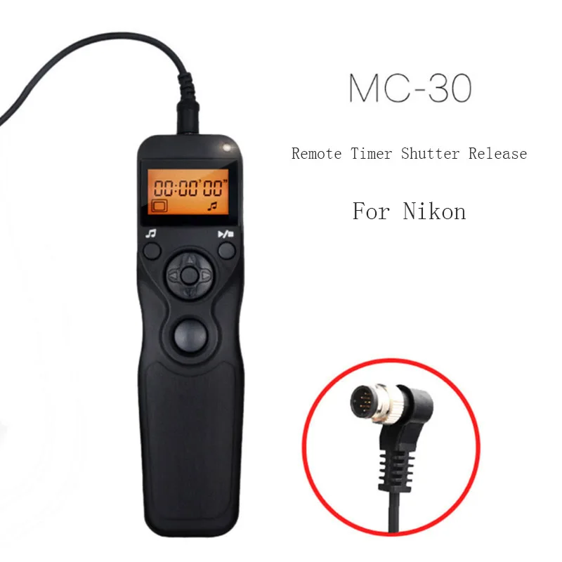 

MC-30 Timer Shutter Release Remote Control for Nikon D800 D700 D300 D300S D200 D100 N90S D1 D2 D3 D3X D3S D4 D200 D1H D1X F6 F5