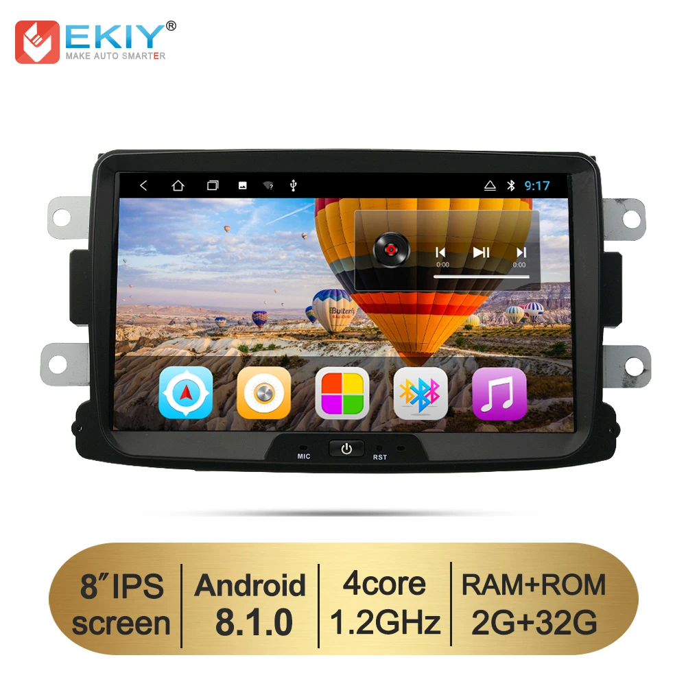 EKIY 8 &quotAndroid 1 автомобильный мультимедийный плеер GPS навигация для Lada Xray Renault Dacia Duster