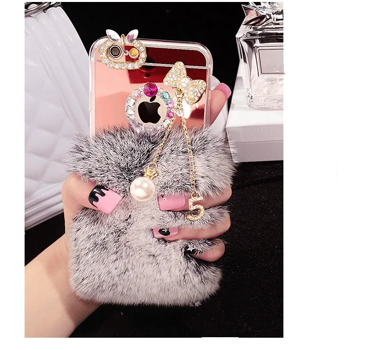 Роскошные блестящие теплые мягкие чехлы для телефонов с бантиком и кисточками из