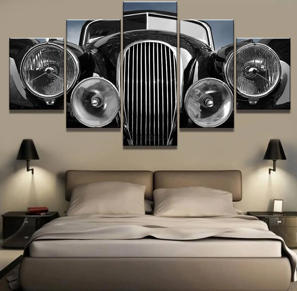 Большая винтажная Классическая картина для автомобиля 5 шт. HD печать настенное