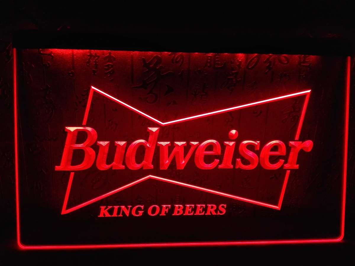 LE009 Budweiser Король пивной бар Паб Клуб светодиодный неоновый светильник знак|sign