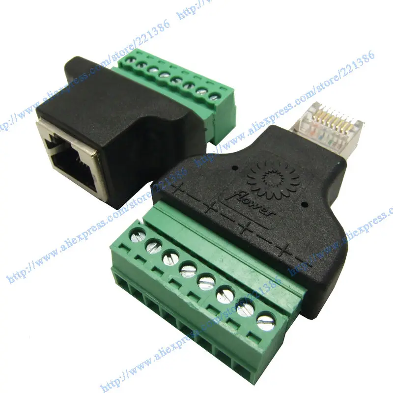 50 шт. RJ45 разъем к винтовой терминальный адаптер гнездовой Сплиттер для CCTV DVR
