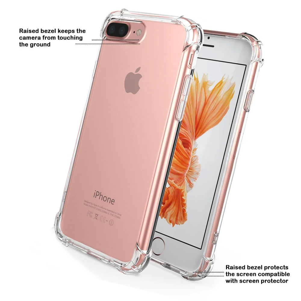 Luxury Crystal Clear Protection Shockproof Bumper Transparent Silicone Phone Cover Case For iPhone X XS XR Max 8 7 6 6S Plus |