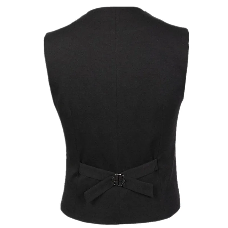 Черный сатиновый жилет с отворотом мужской костюм четырьмя кнопками серый