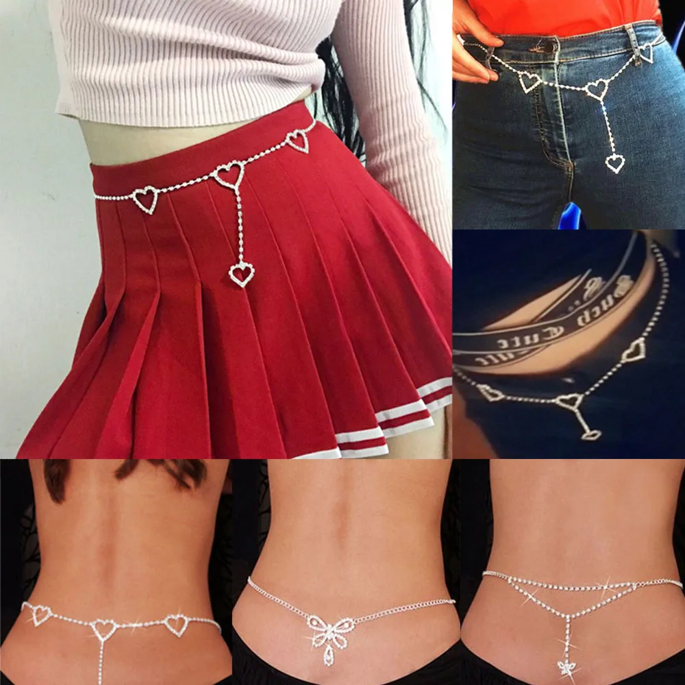 Сексуальная поясная цепочка длинная кристальная подвеска Жгут живота цепи для