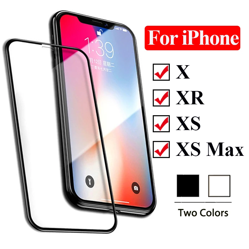Protective glass on the for apple iphone x xr xs max screen protector film protection aphone ipone tremp xsmax tempered glas 9h | Мобильные