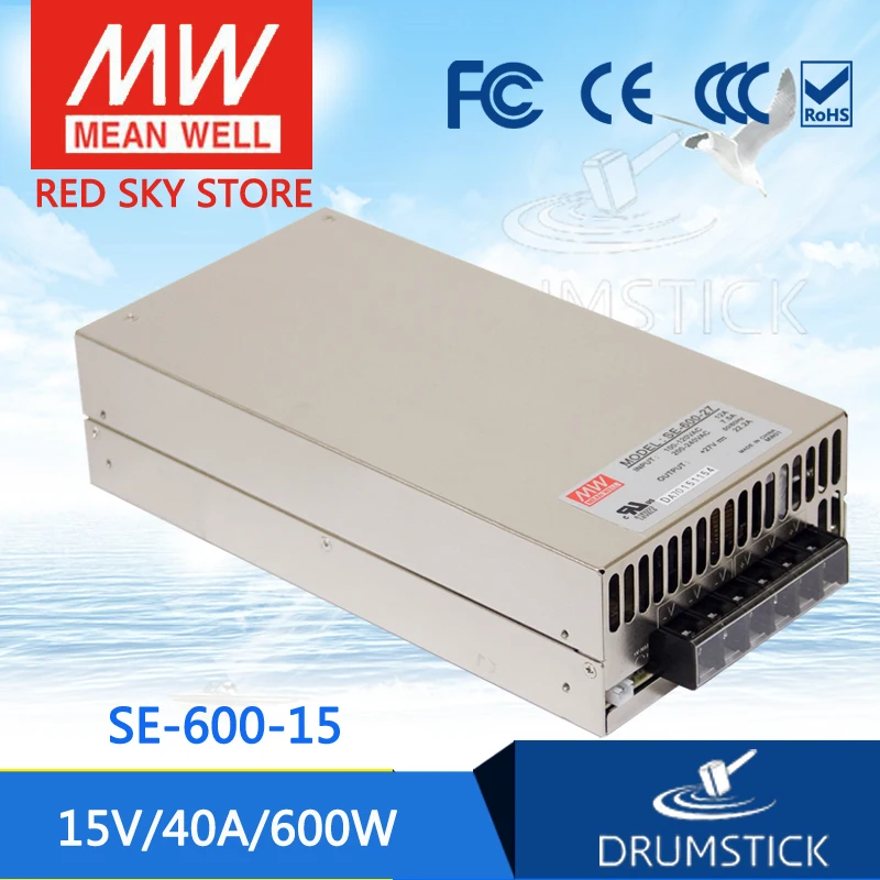 Лидер продаж бренд MEAN WELL представляет SE-600-15 15V 40A meanwell SE-600 600W один Выход Питание |