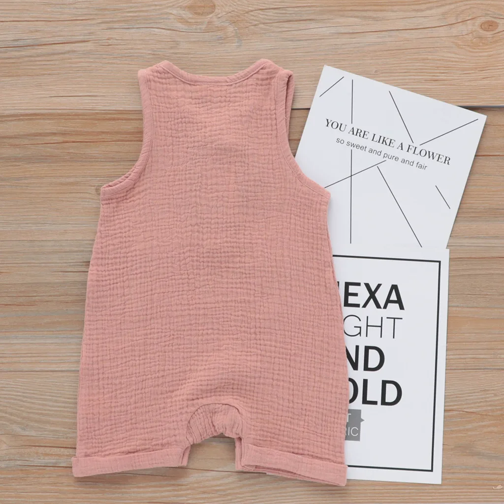 Комбинезон для новорожденных девочек льняные хлопковые комбинезоны с оборками