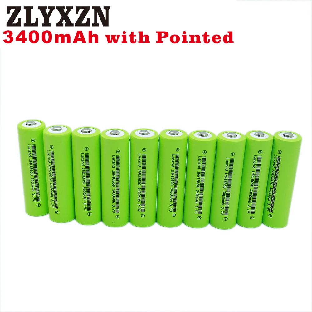 40 400 шт Новинка 18650 3 7 v остроконечная батарея литий ионная 3400 mah 30A аккумуляторная