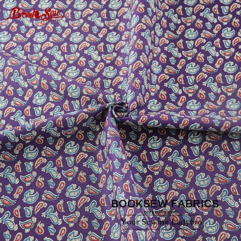 Booksew 100% хлопок поплин Ткань мягкий выстегивая цветочный узор фиолетовый Текстиль