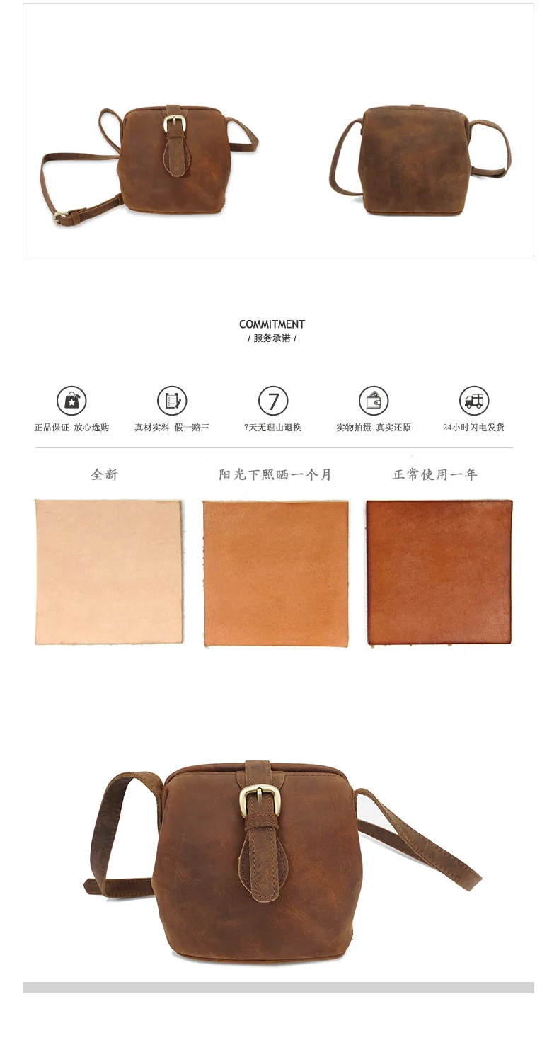 Новая женская сумка-мессенджер из натуральной коровьей кожи Crazy Horse маленькая сумка через плечо сумка для доктора Портативная сумка для телефона