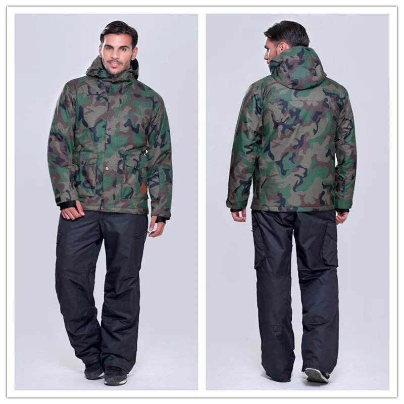 Brand GSOU SNOW Men's Ski suit Winter Outdoor Snowboard Jacket+Ski Pants Sets Waterproof Mountain Sports Warm clothing | Спорт и