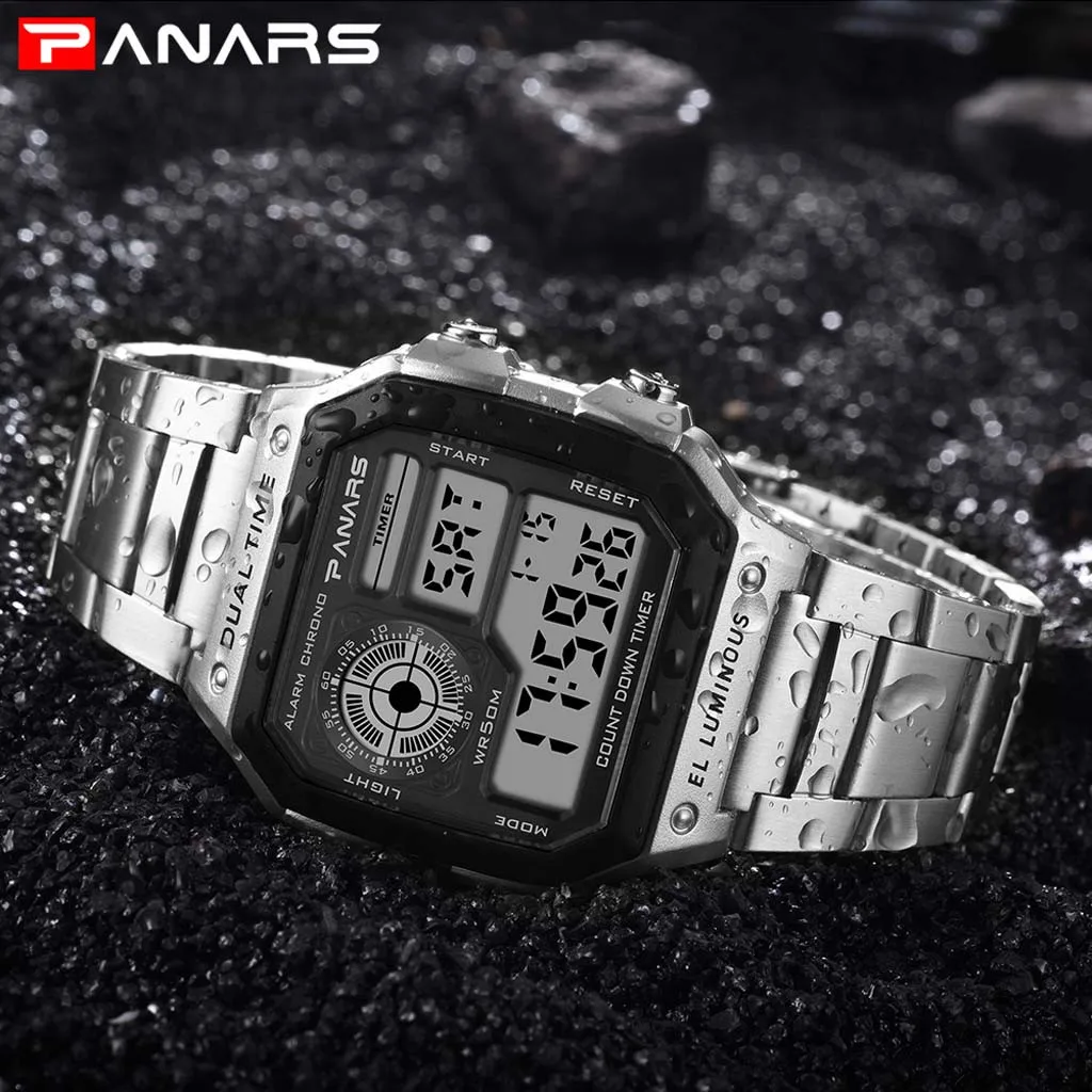 Relogio masculino мужские часы водонепроницаемый светодиодный цифровые Dual Time личности