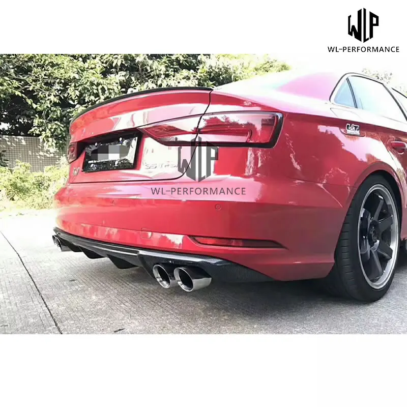 A3 S3 RS3 высококачественный задний бампер из углеродного волокна для Audi седан