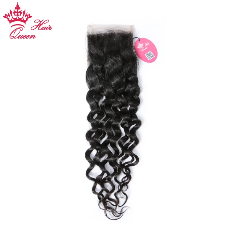 Queen Hair Products перуанские Волнистые кружевные застежки Remy уточные волосы волнистые