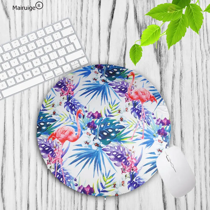 Mairuige Big Promotion Pink Flamingo Beautiful Anime Speed Mouse Mat Soft Rubber Professional Gaming Round Pad 200X200X2MM | Компьютеры и