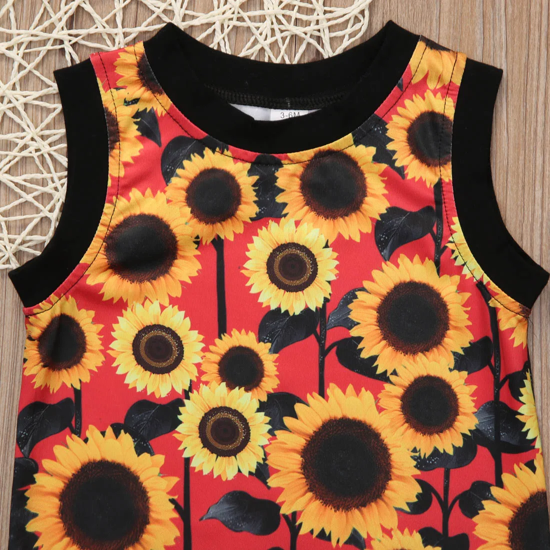 Коллекция 2017 года Летний комбинезон с подсолнухом для маленьких девочек