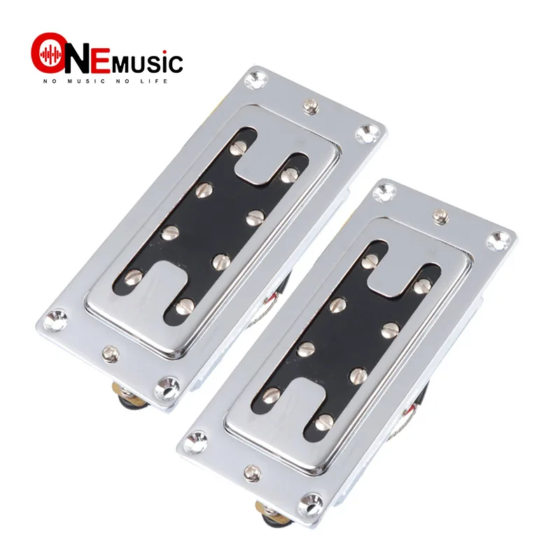 

Mini Style Two Line 8 Hole 4 String Electric Bass Humbucker Pickup Chrome